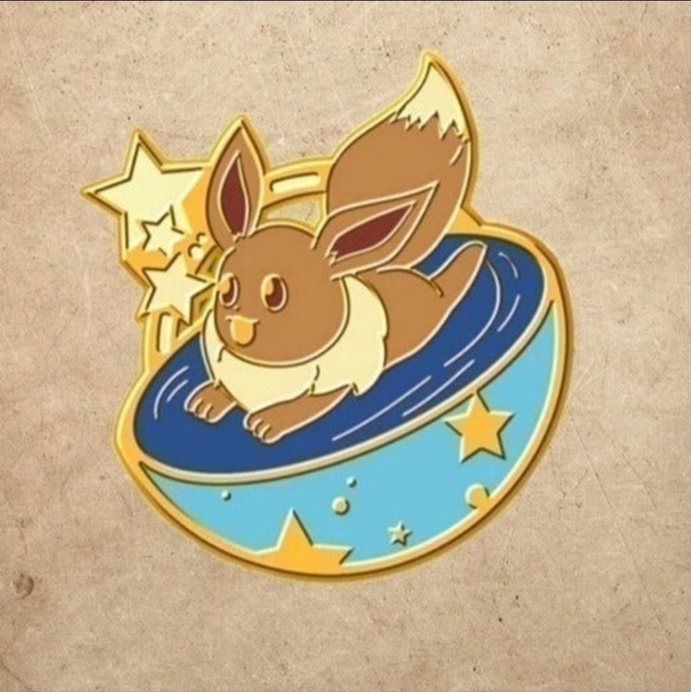 Pokemon Brown and Blue Eevee Enamel Pin - Picture 2 of 2